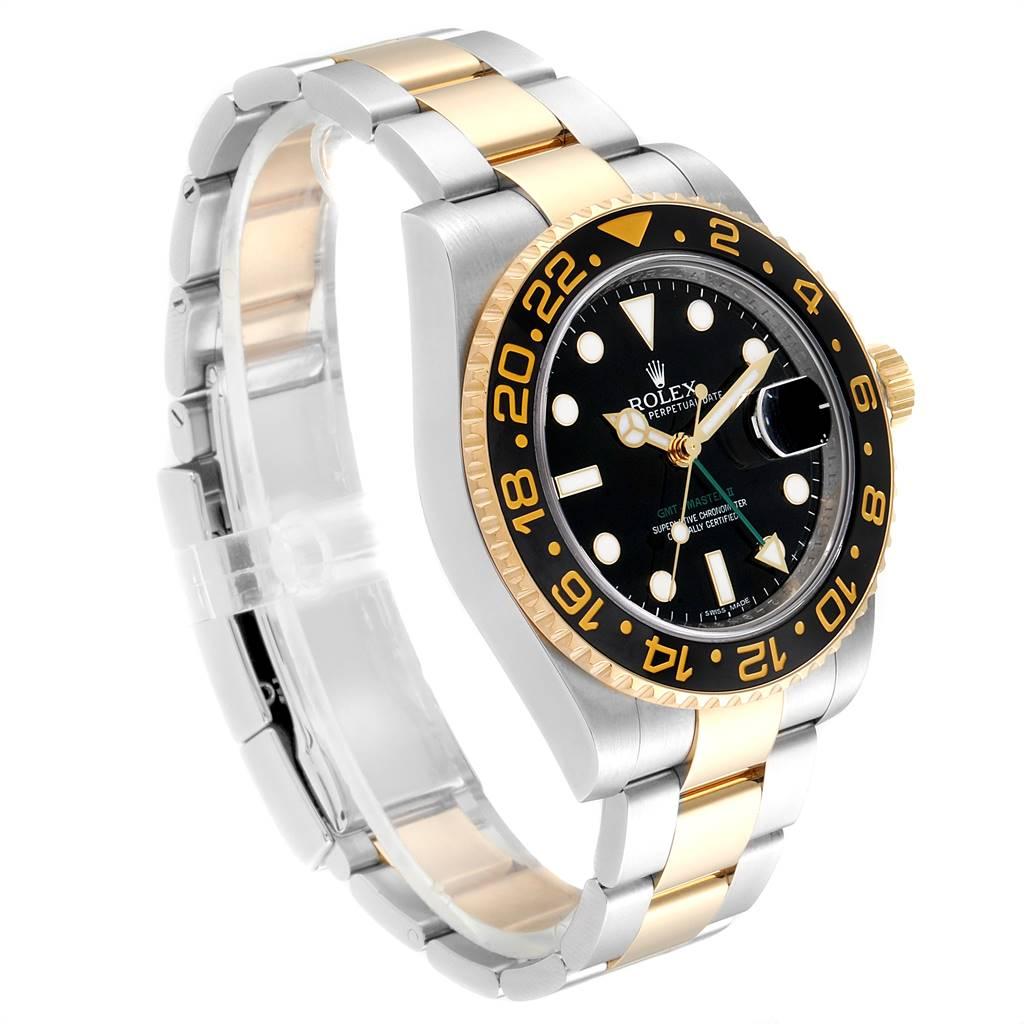Rolex GMT Master II Yellow Gold Steel Automatic Men's Watch 116713 In Excellent Condition For Sale In Atlanta, GA