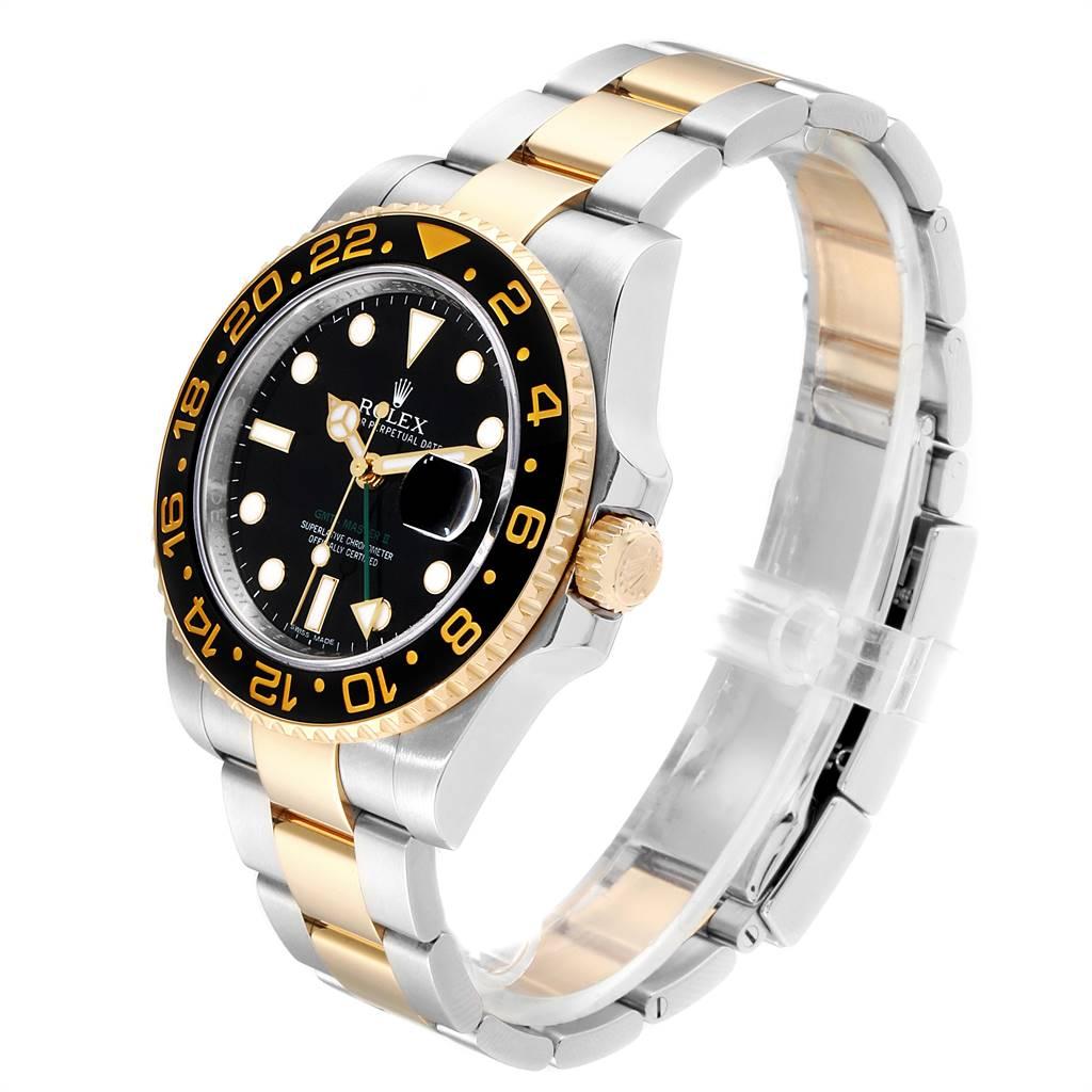 Rolex GMT Master II Yellow Gold Steel Automatic Men's Watch 116713 For Sale 1