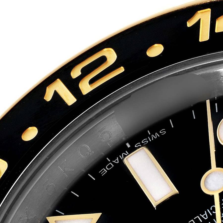 Men's Rolex GMT Master II Yellow Gold Steel Black Dial Mens Watch 116713 Box Card