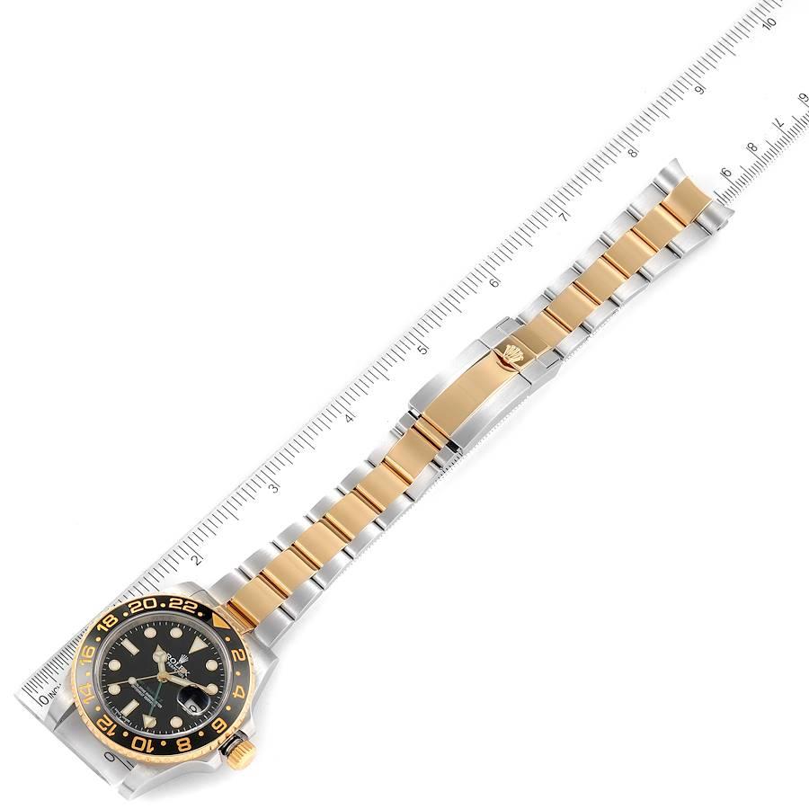 Rolex GMT Master II Yellow Gold Steel Black Dial Mens Watch 116713 6