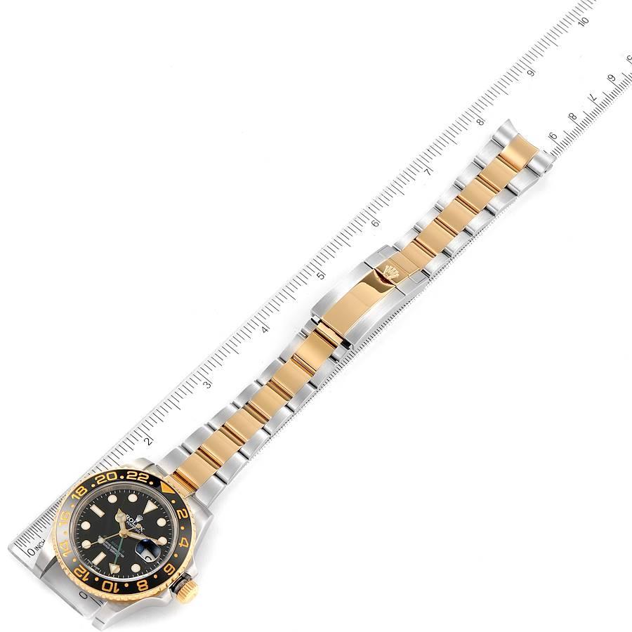 Rolex GMT Master II Yellow Gold Steel Black Dial Mens Watch 116713 For Sale 3
