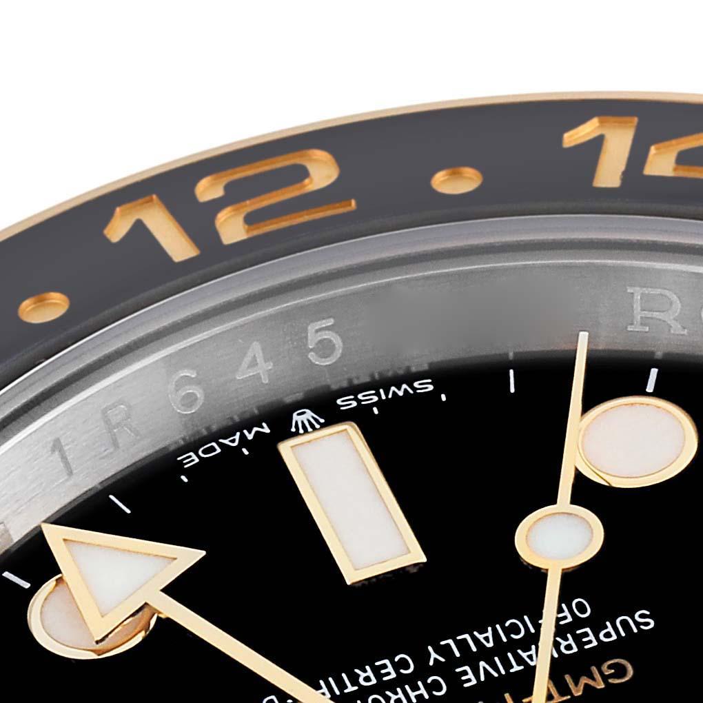 Rolex GMT Master II Yellow Gold Steel Black Grey Bezel Mens Watch 126713 1