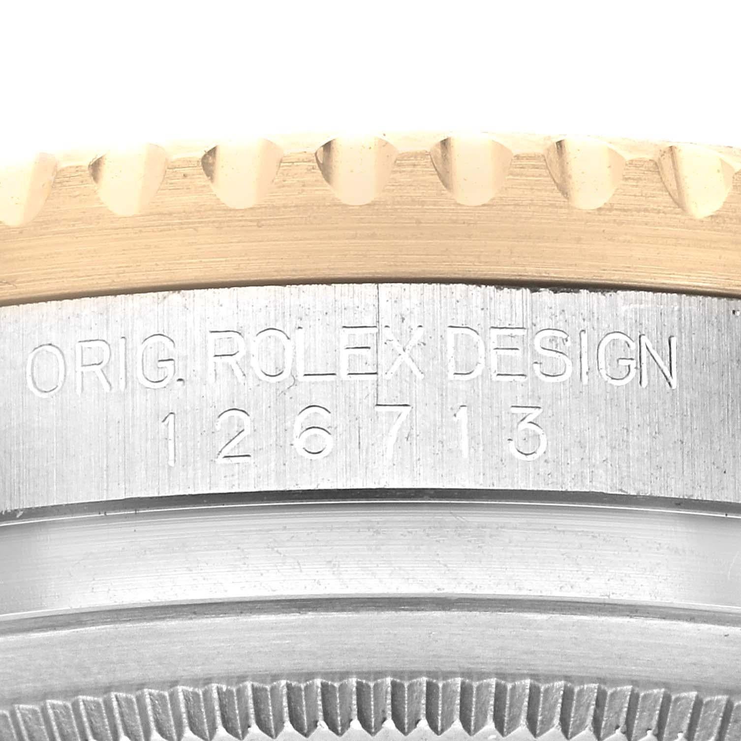 Rolex GMT Master II Yellow Gold Steel Grey Bezel Mens Watch 126713 Box Card For Sale 1
