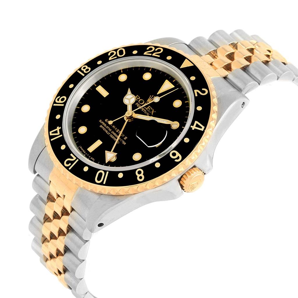 Rolex GMT Master II Yellow Gold Steel Jubilee Bracelet Men's Watch 16713 For Sale 1