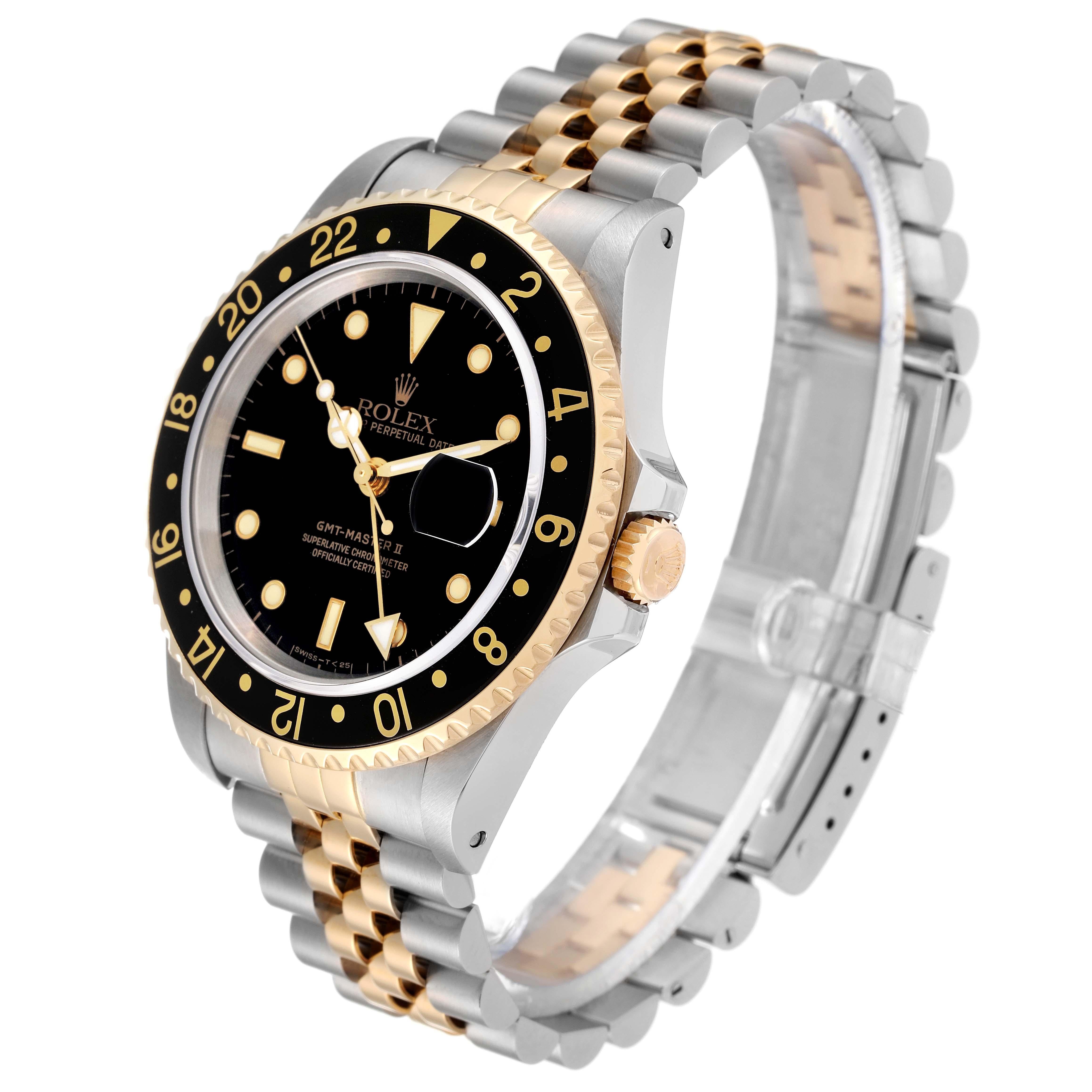 Men's Rolex GMT Master II Yellow Gold Steel Jubilee Bracelet Mens Watch 16713