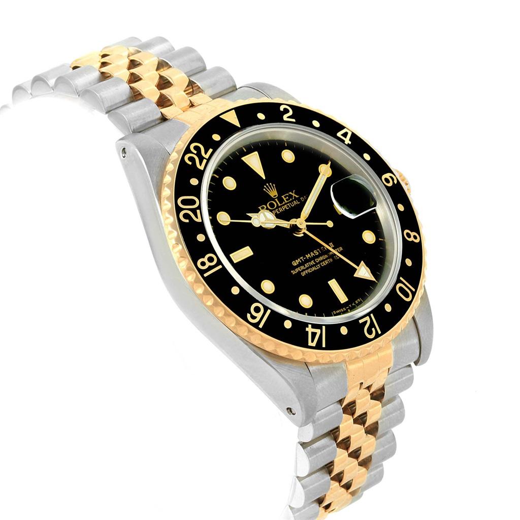 Rolex GMT Master II Yellow Gold Steel Jubilee Bracelet Men's Watch 16713 For Sale 3