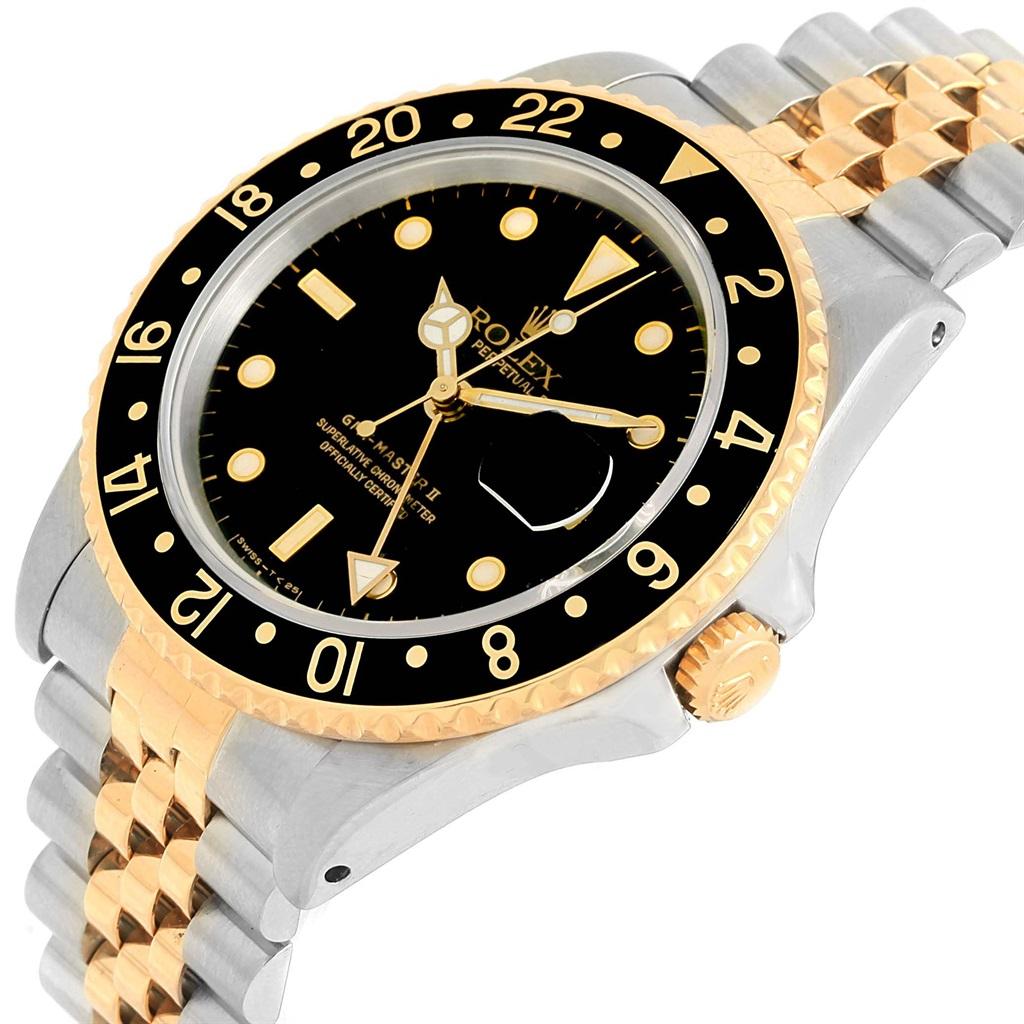 Rolex GMT Master II Yellow Gold Steel Jubilee Bracelet Men's Watch 16713 For Sale 4