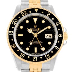 Rolex GMT Master II Yellow Gold Steel Jubilee Bracelet Men's Watch 16713