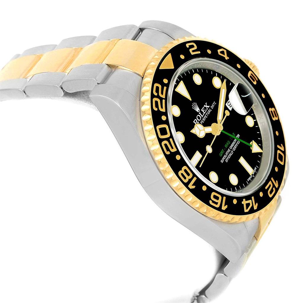 Rolex GMT Master II Yellow Gold Steel Men’s Watch 116713 Box Card 7