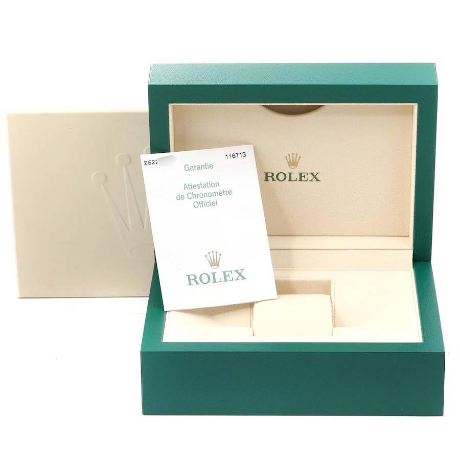 Rolex GMT Master II Yellow Gold Steel Mens Watch 116713 Box Card For Sale 8