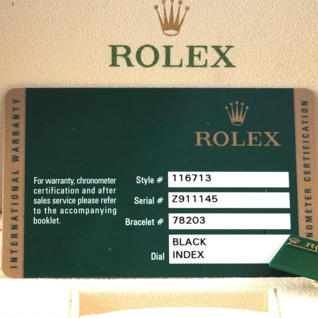 Rolex GMT Master II Yellow Gold Steel Men’s Watch 116713 Box Card 2