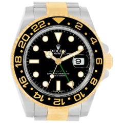 Rolex GMT Master II Yellow Gold Steel Men’s Watch 116713 Box Card