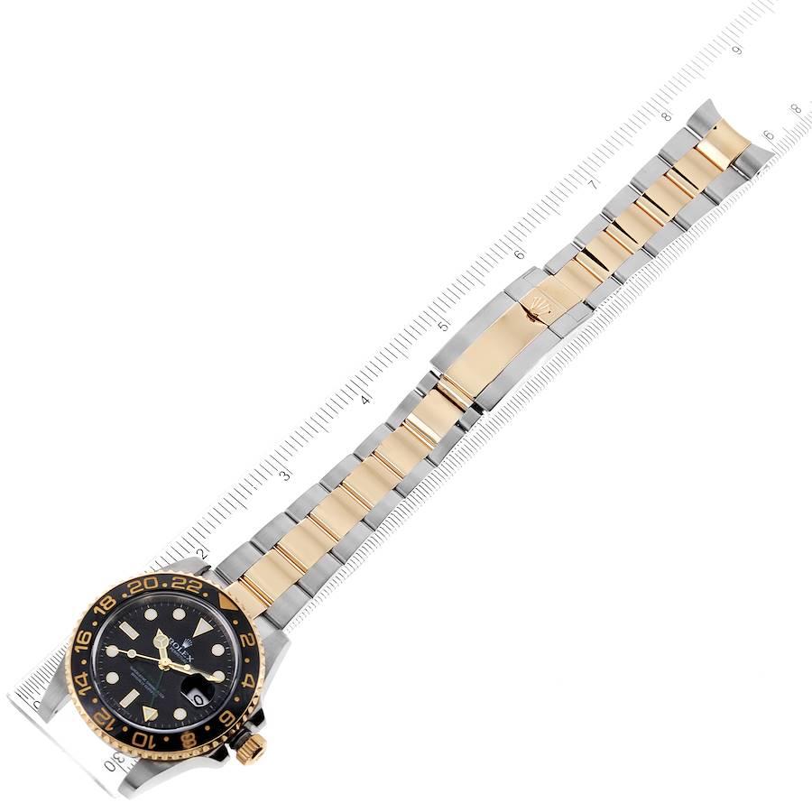 Rolex GMT Master II Yellow Gold Steel Mens Watch 116713 For Sale 7