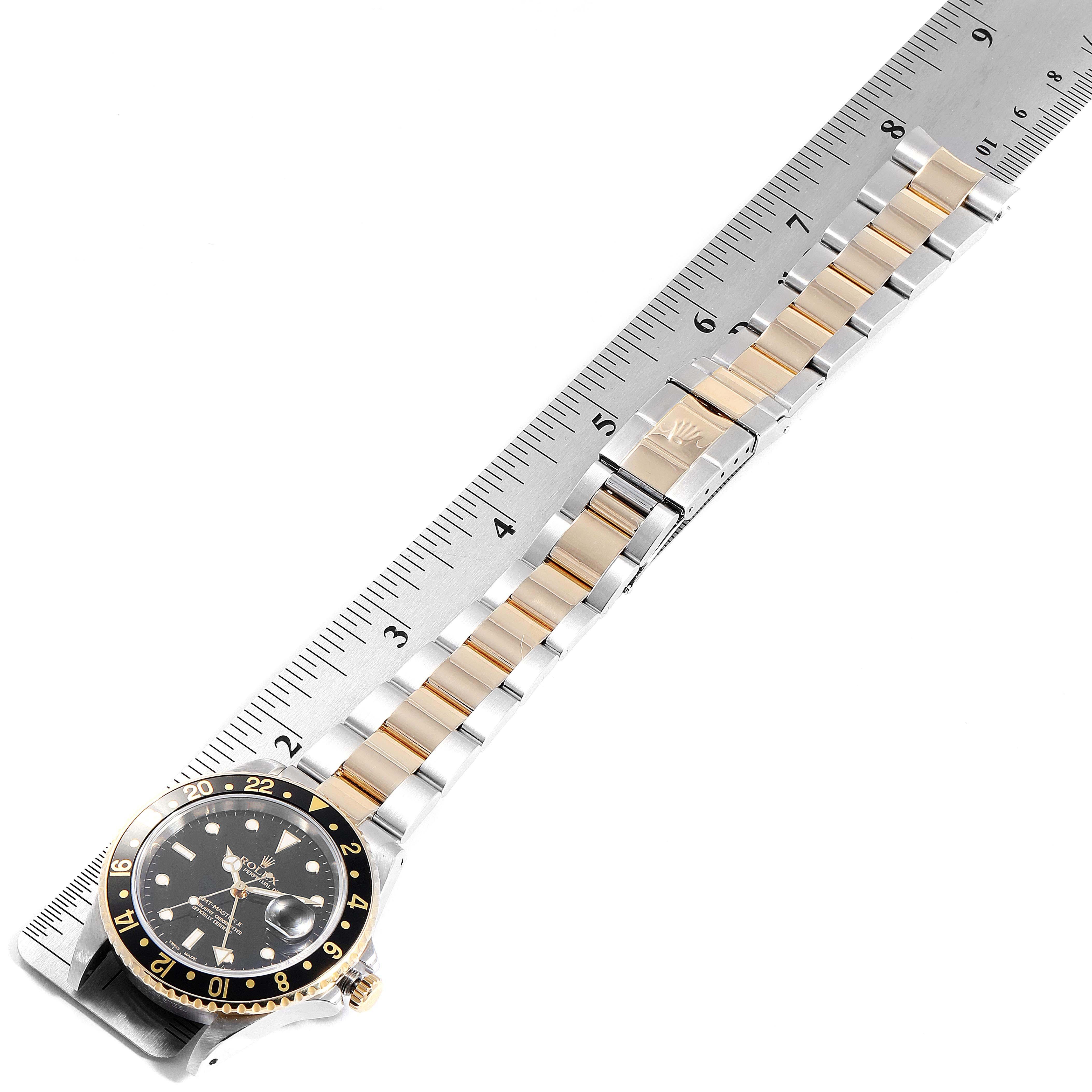 Rolex GMT Master II Yellow Gold Steel Oyster Bracelet Men's Watch 16713 7