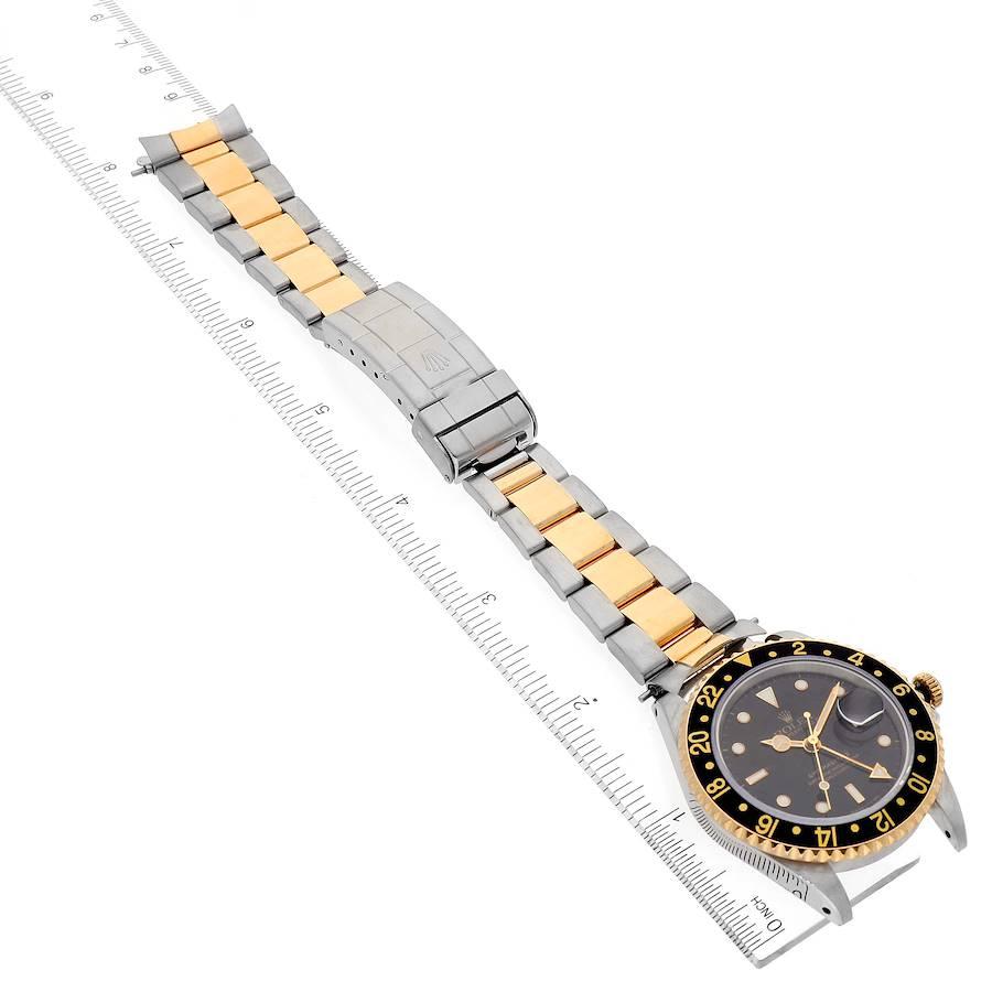 Rolex GMT Master II Yellow Gold Steel Oyster Bracelet Mens Watch 16713 3