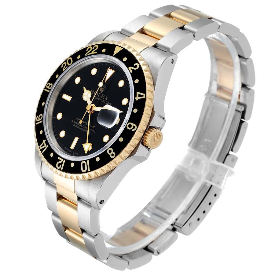 Rolex GMT Master II Yellow Gold Steel Oyster Bracelet Men's Watch 16713 For Sale 1