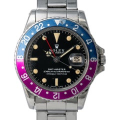 Rolex GMT Master Mark 0 Fuchsia Pepsi 1675 Men's Rare Automatic Watch Gilt Dial