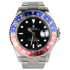 Rolex GMT, Master "Pepsi" Bezel Stainless Steel Automatic Wristwatch, Used