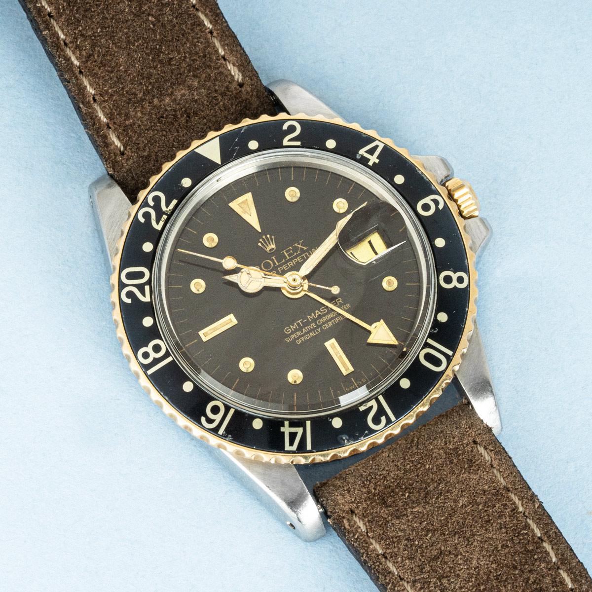 Art Deco Rolex GMT-Master Rare Nipple Tropical Dial 1675 For Sale