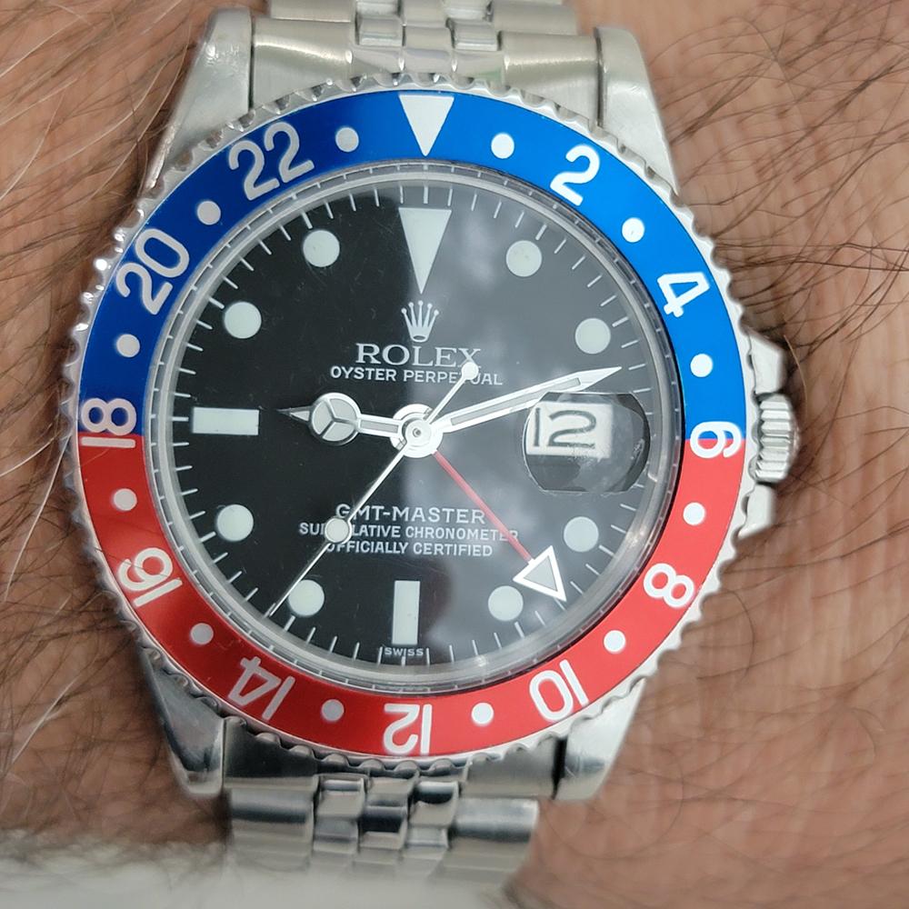 Rolex GMT Master Ref 1675 40mm Bisel Pepsi Mens 1970s Vintage Automático RA658 en venta 9