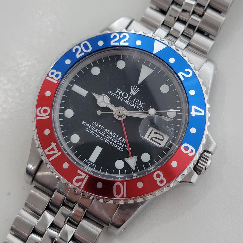 De los hombres Rolex GMT Master Ref 1675 40mm Bisel Pepsi Mens 1970s Vintage Automático RA658 en venta