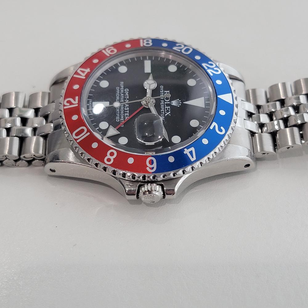 Rolex GMT Master Ref 1675 40mm Bisel Pepsi Mens 1970s Vintage Automático RA658 en venta 1