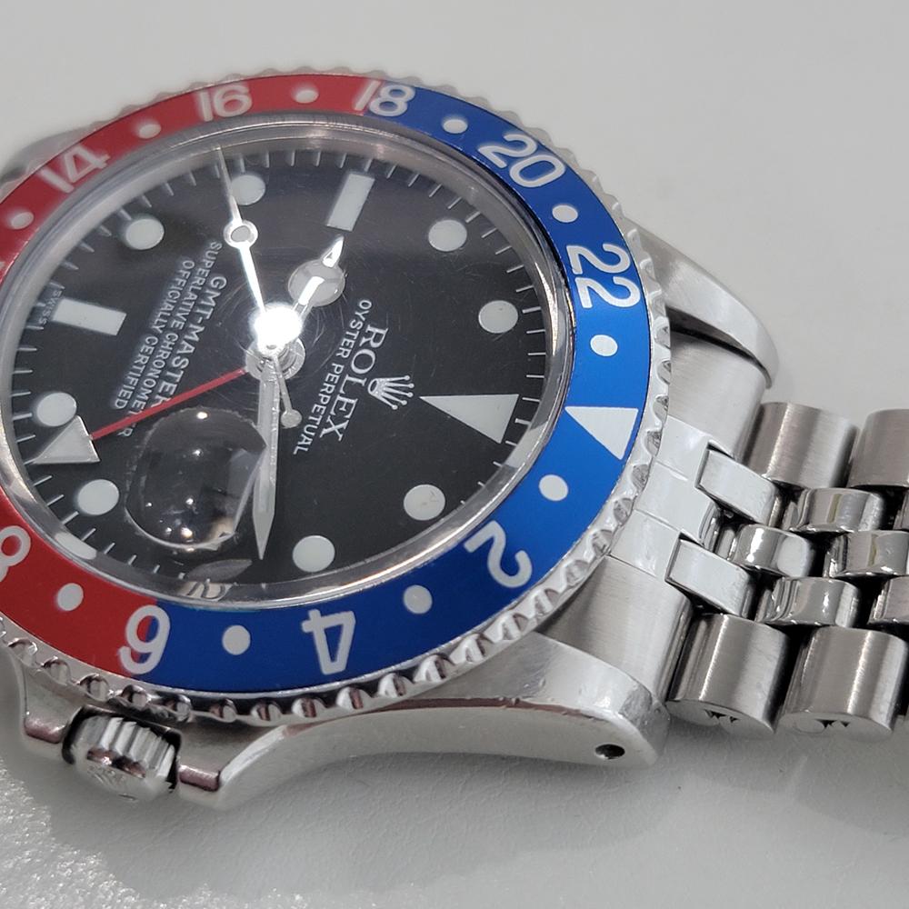 Rolex GMT Master Ref 1675 40mm Bisel Pepsi Mens 1970s Vintage Automático RA658 en venta 2