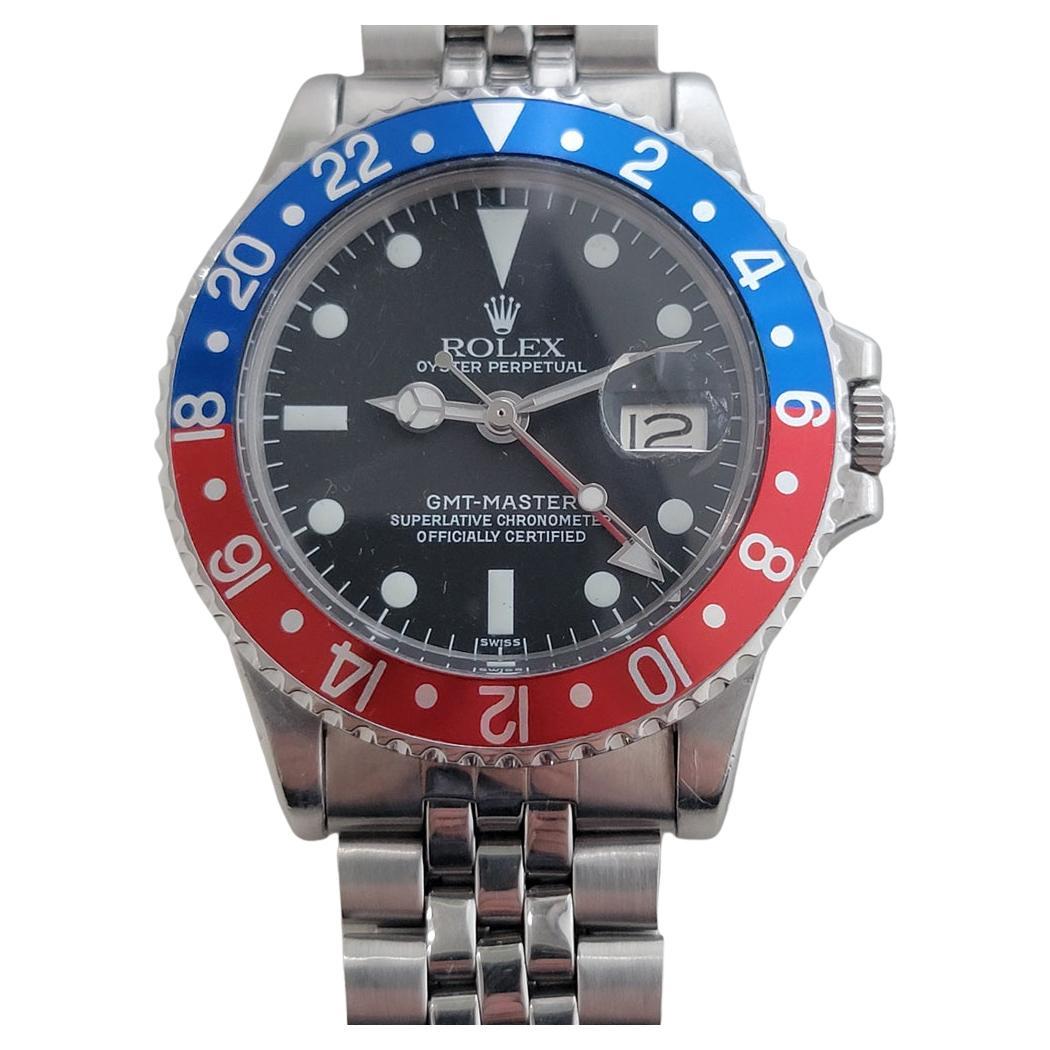 Rolex GMT Master Ref 1675 40mm Pepsi Lünette Mens 1970s Vintage Automatic RA658