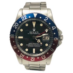 Rolex GMT-Master Réf. 1675 « Pépsi » avec lunette rouge et bleue en acier inoxydable