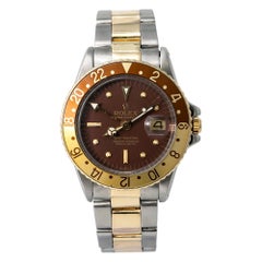 Rolex GMT-Master Root Beer 1675 Automatic 18K TT Watch Matt Nipple Dial W/Papers