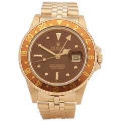 Rolex GMT-Master Root Beer Nipple Dial Yellow Gold 16758