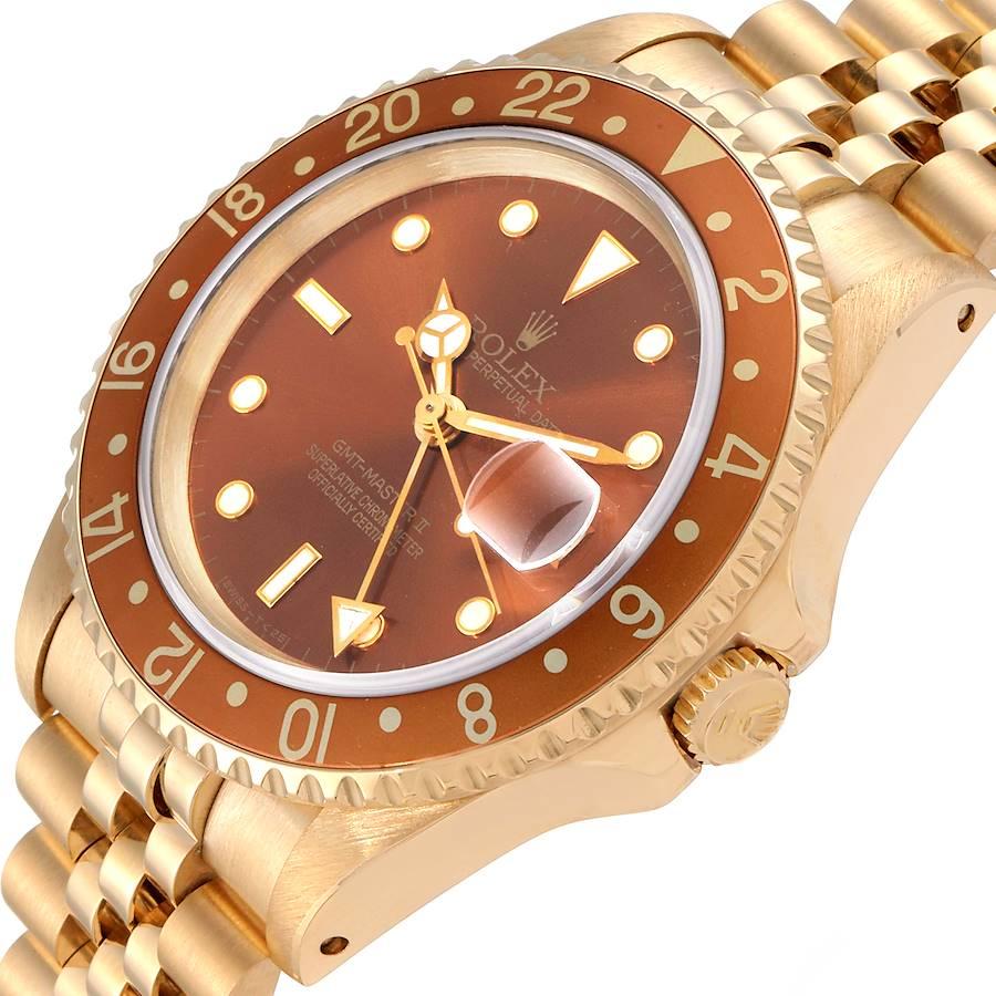 Rolex GMT Master Rootbeer 18K Yellow Gold Vintage Men's Watch 16718 For Sale 2