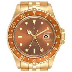 Rolex GMT Master Rootbeer 18K Yellow Gold Vintage Men's Watch 16718