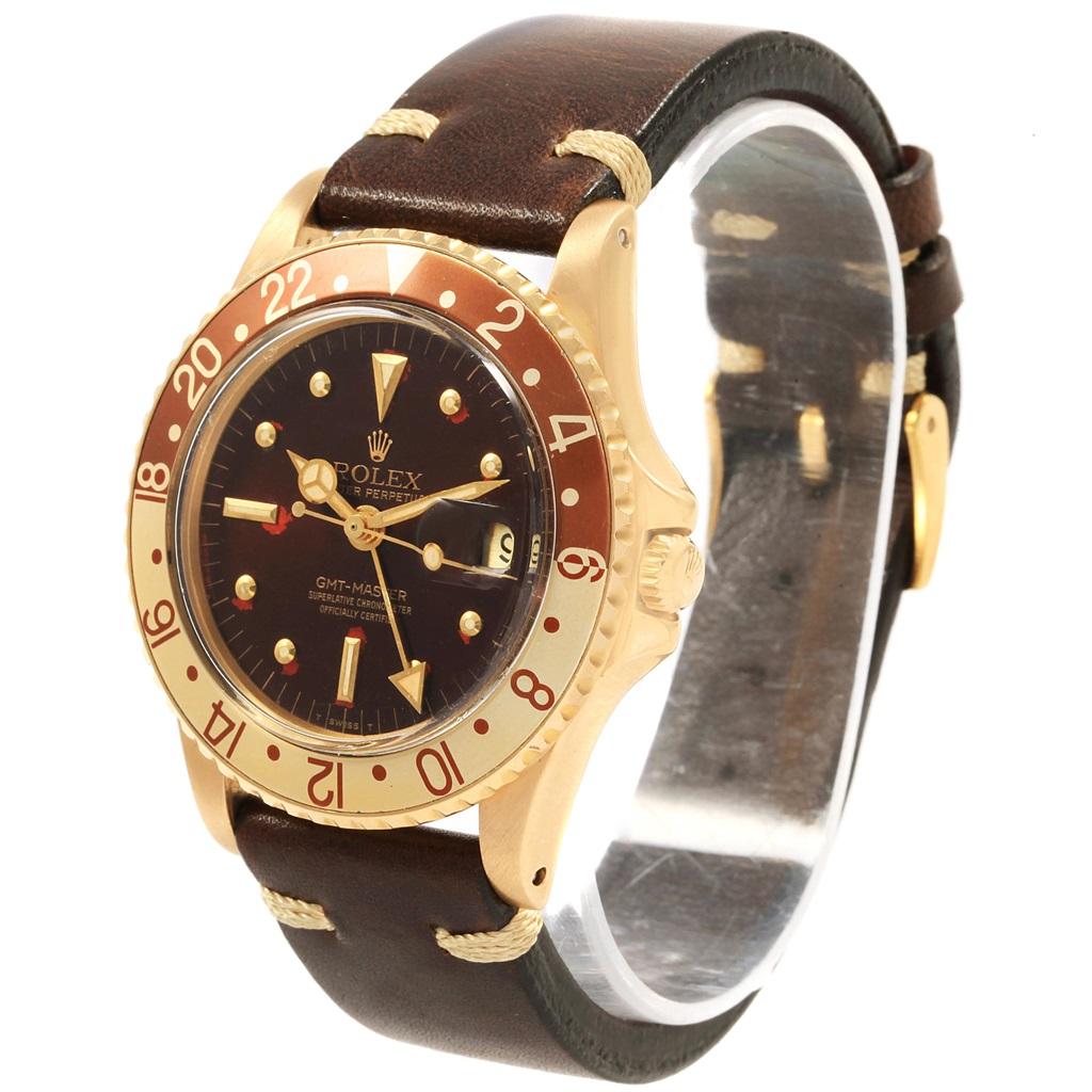Rolex GMT Master Rootbeer Gold Nipple Dial Vintage Watch 1675 7
