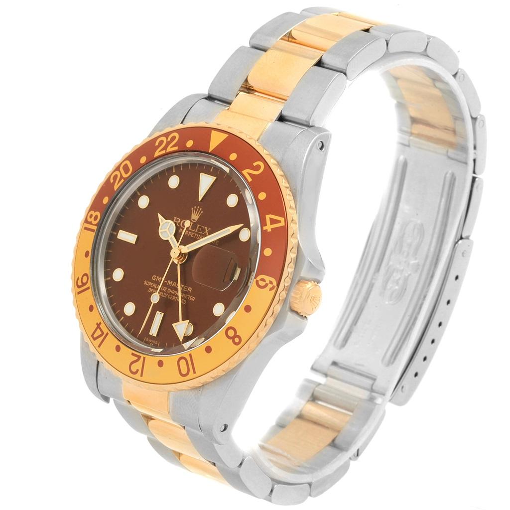 Rolex GMT Master Rootbeer Yellow Gold Steel Vintage Men’s Watch 16753 For Sale 3