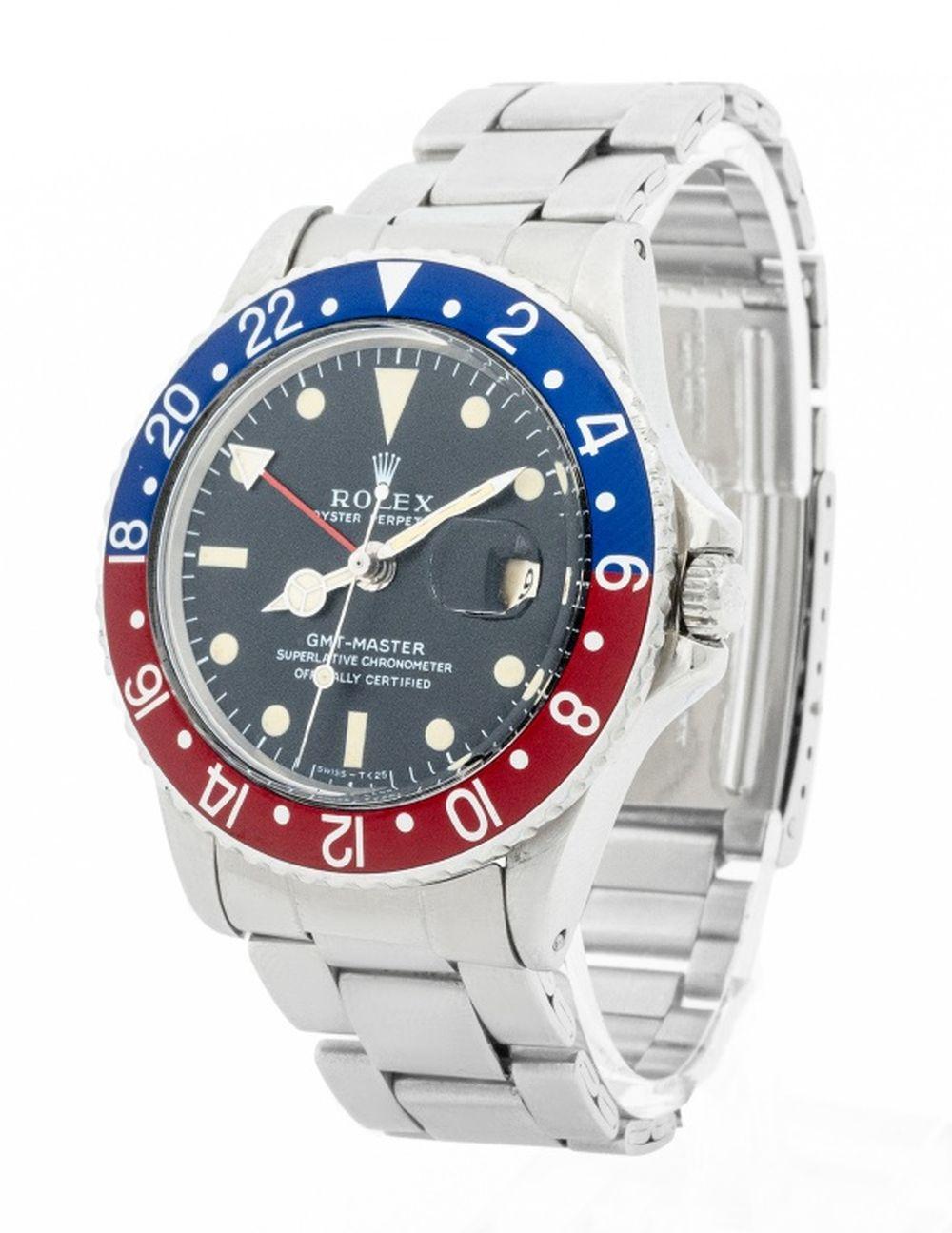 Rolex GMT Master in acciaio inossidabile con lunetta blu e rossa, Ref 1675 In condizioni buone in vendita a Queens, NY