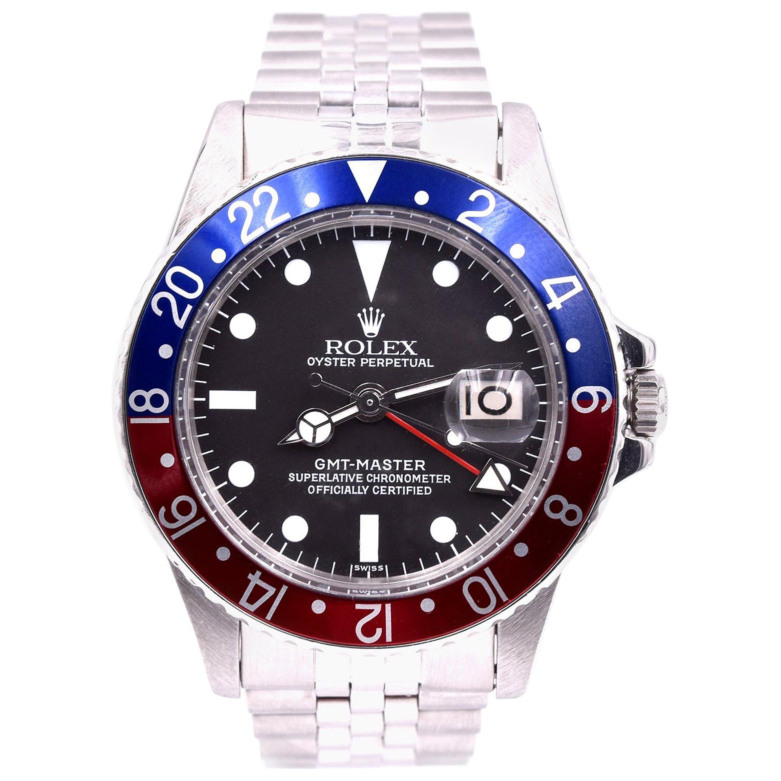 Rolex GMT Master Stainless Steel GMT Master Pepsi Watch Ref 1675