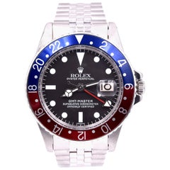 Vintage Rolex GMT Master Stainless Steel GMT Master Pepsi Watch Ref 1675