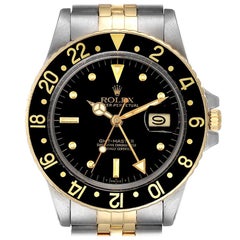 Rolex GMT Master Steel Yellow Gold Black Dial Vintage Men's Watch 16753