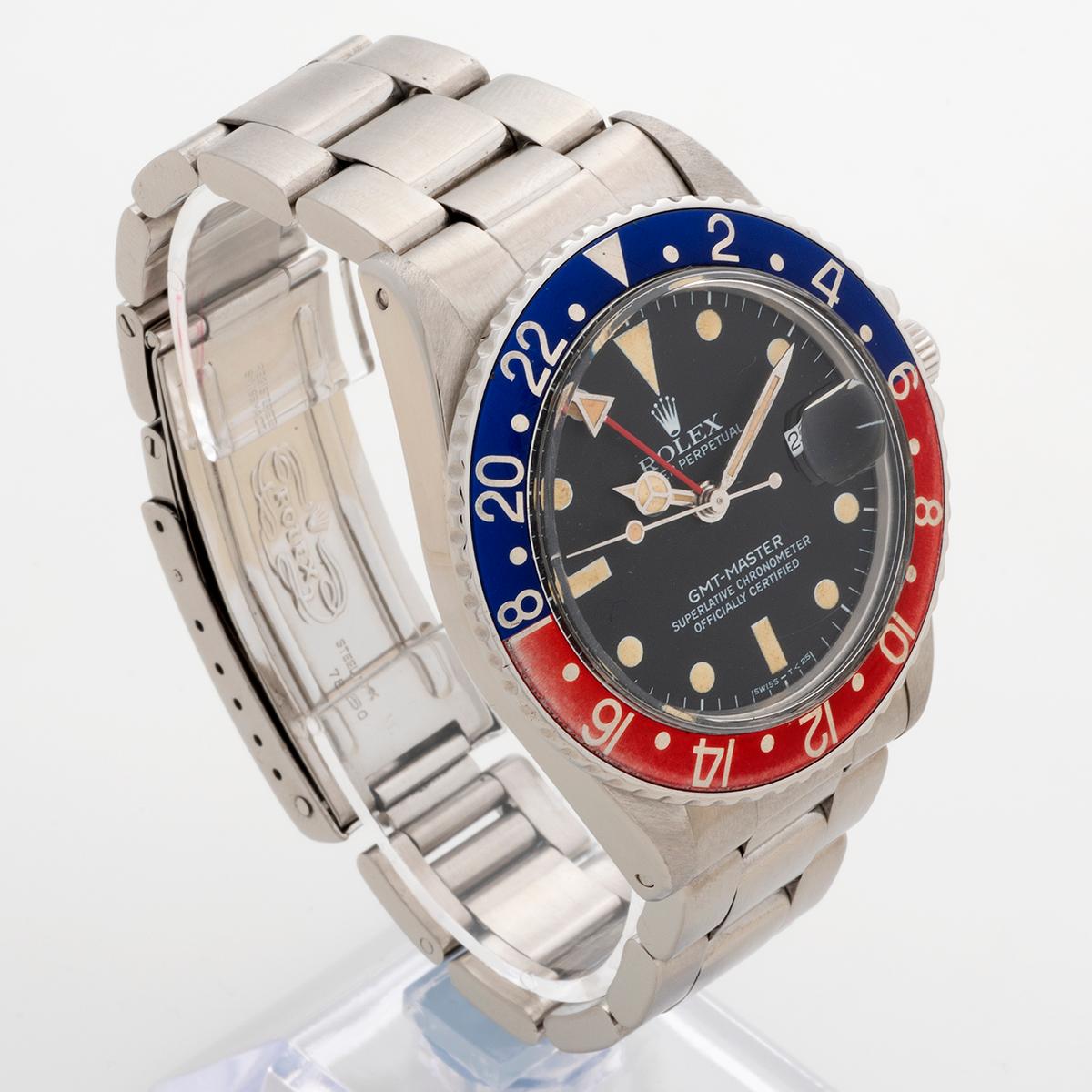 Rolex GMT Master, Transitional Ref 16750, Coeval Patination, Early 1980's. In Excellent Condition In Canterbury, England