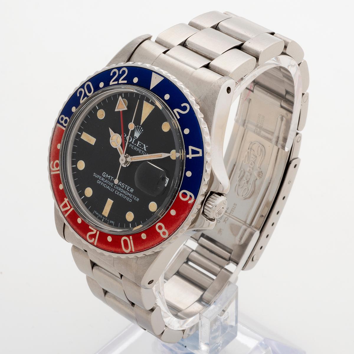 Women's or Men's Rolex GMT Master, Transitional Ref 16750, Coeval Patination, Early 1980's.