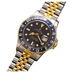 Rolex GMT-Master Zweifarbiges schwarzes Zifferblatt 16753 Automatikuhr 1984