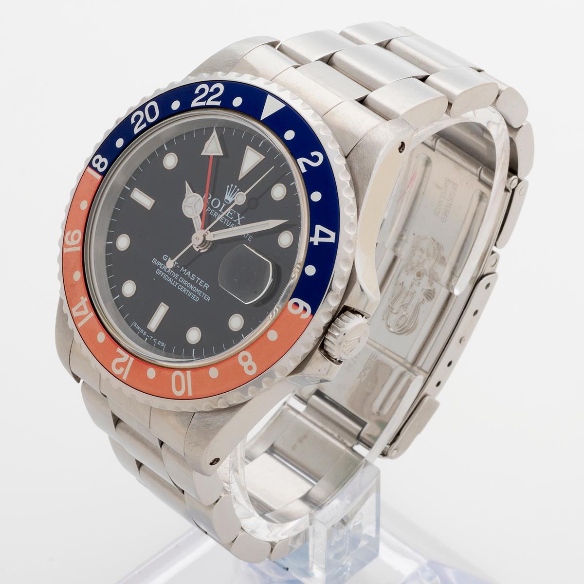  Montre-bracelet GMT Master Rolex ref 16700. Boîte et papiers. Tritium composé. Année 1998. Unisexe en vente
