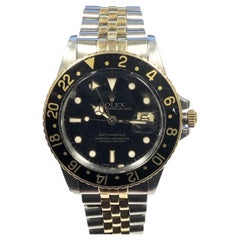 Rolex GMT Ref 16753 Vintage Gold and Steel Wrist Watch