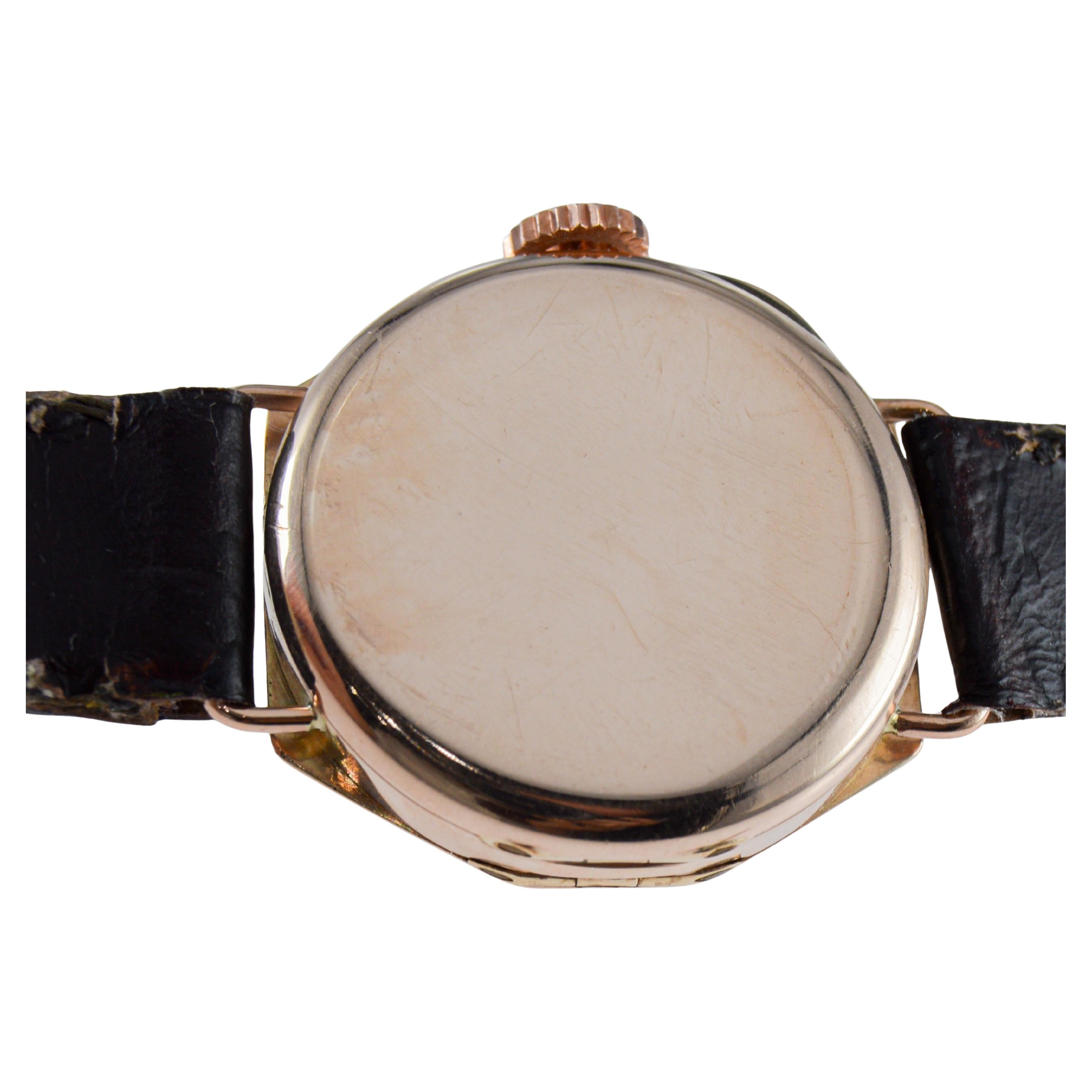 Orologio Rolex in oro Art Deco con lunetta incisa a mano del 1915 in vendita 9