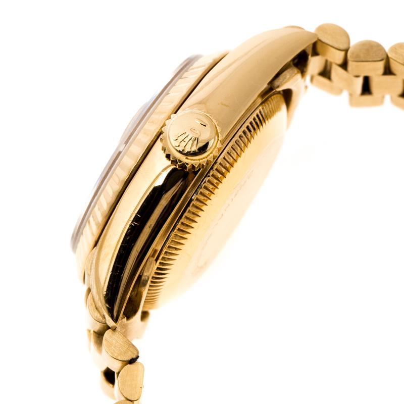Rolex Gold Dial 18K Yellow Gold Diamonds 69178 Datejust Women's Wristwatch 26 mm 1