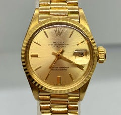Rolex Gold Oyster Perpetual Datejust 6917 For Women, 70's