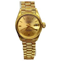 Rolex Gold Oyster Perpetual Datejust 6917 For Women, 70's
