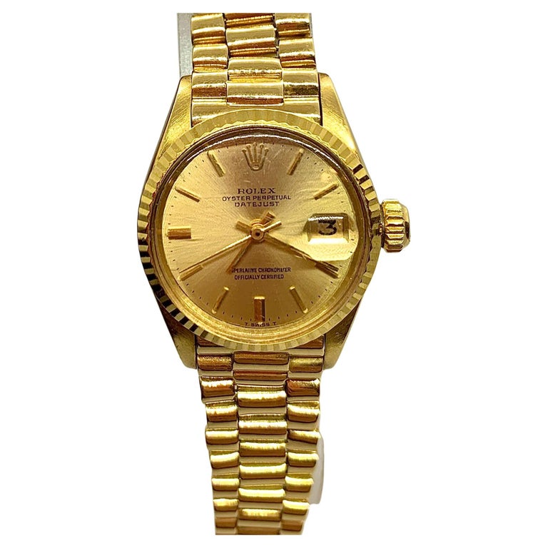 Rolex Gold Oyster Perpetual Datejust 6917 Women, 70's For Sale 1stDibs | rolex oyster perpetual datejust, rolex perpetual datejust women, rolex oyster perpetual datejust