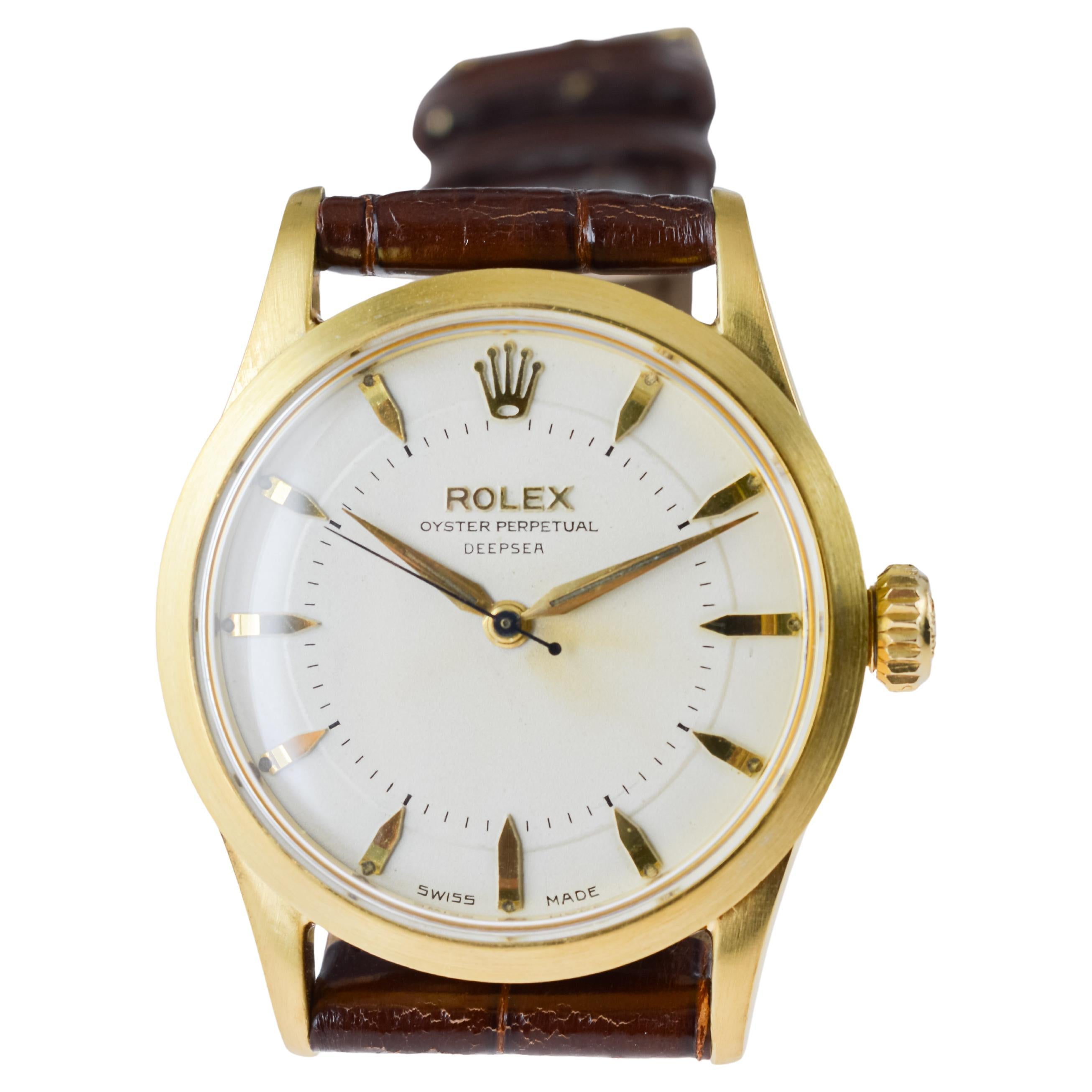 Rolex Gold Shell Oyster Perpetual Very Rare Deepsea From 1954 / 55 Original Dial 5
